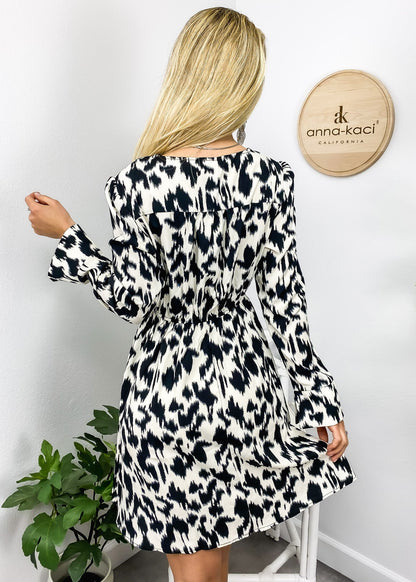 Bold Trim Abstract Dress