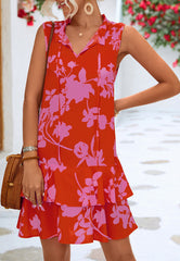 Tone Floral Ruffle Dress