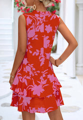 Tone Floral Ruffle Dress