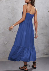 Color Surplice Neck Dress