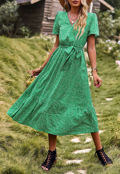 Ditsy Floral Ruffle Hem Dress