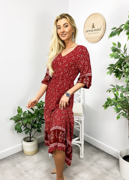 V Bohemian Maxi Dress