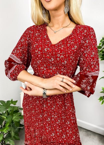 V Bohemian Maxi Dress