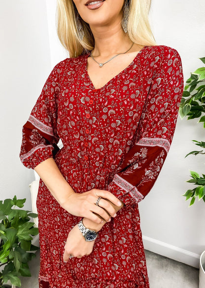 V Bohemian Maxi Dress