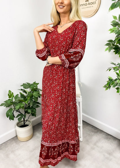 V Bohemian Maxi Dress