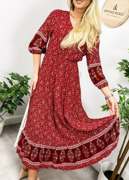 V Bohemian Maxi Dress