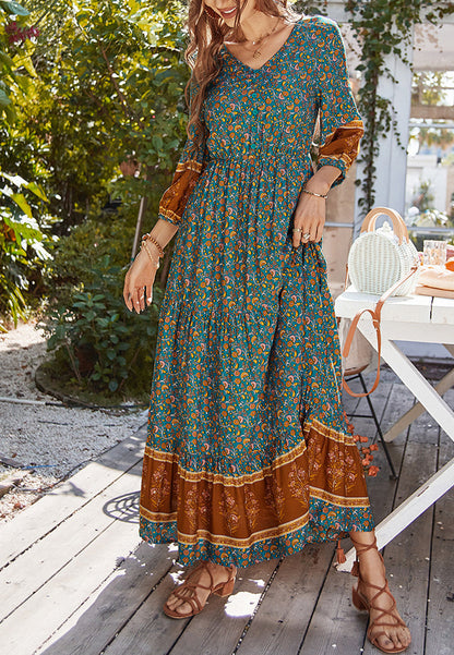 V Bohemian Maxi Dress