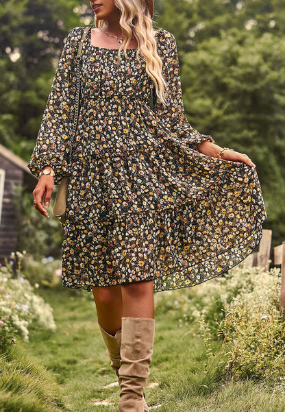 Long Sleeve Tiered Dress