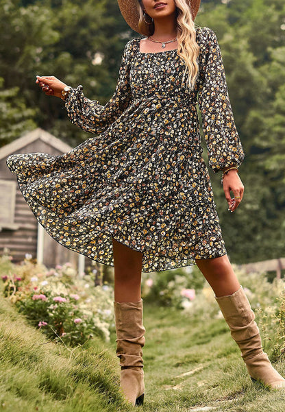 Long Sleeve Tiered Dress