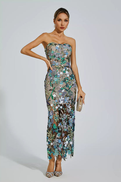 Jessica's Shoulder Embroidered Sequin Dress