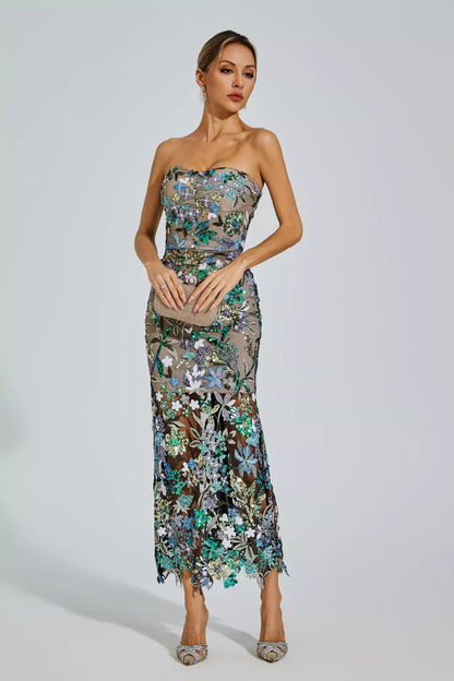 Jessica's Shoulder Embroidered Sequin Dress