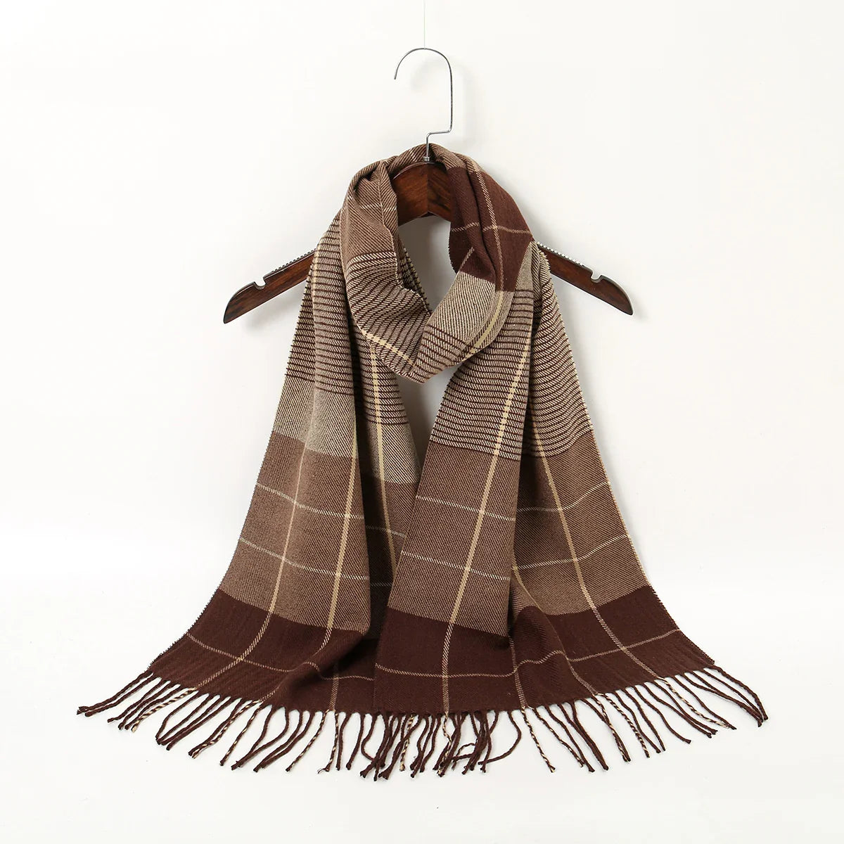 Plaid Print Cashmere Winter Pashmina Scarf - Luxury Travel Essential