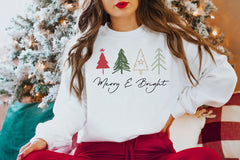 Modern Female All-Match Christmas Hoodie - Merry Bright Outdoors White / S Hoodies-L