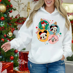 Charming Mickey Mouse Plus Velvet Sports Christmas Hoodie White 3 / S Hoodies-L