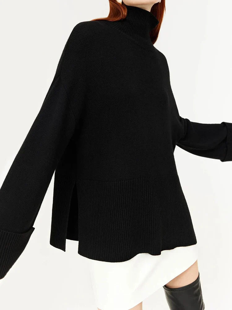 Oversize Turtleneck Vintage Knitted Big Casual Green Christmas Sweater Black / S Sweaters-L