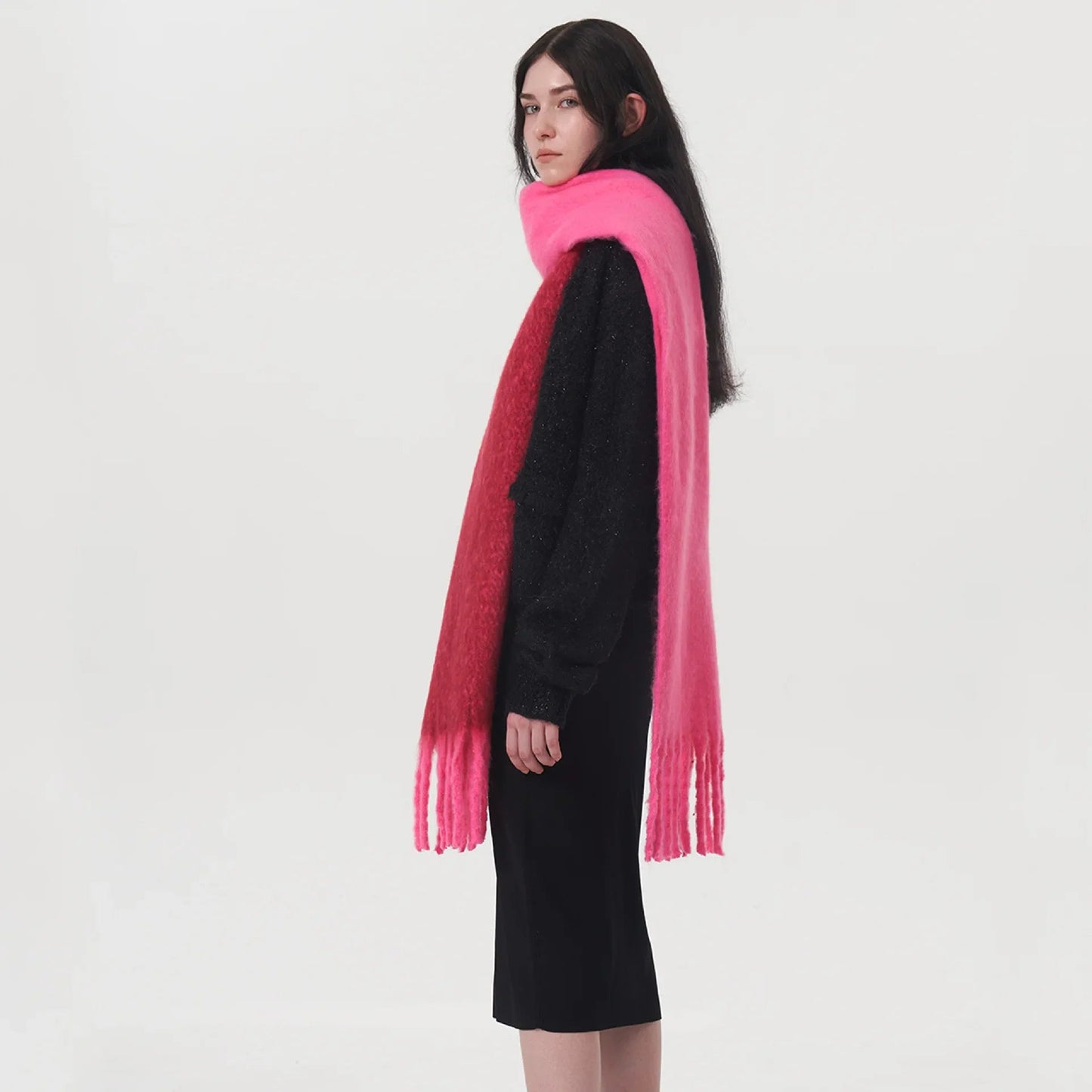 Autumn Winter Warm Cashmere Scarf - Two Color Stitching Long Muffler