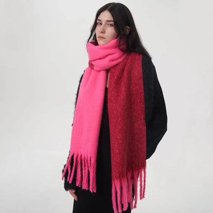 Autumn Winter Warm Cashmere Scarf - Two Color Stitching Long Muffler