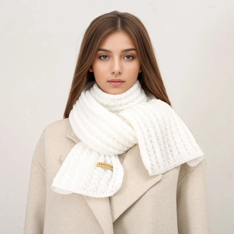 Thick Knitted Cashmere Lady Korean Style Winter Scarf