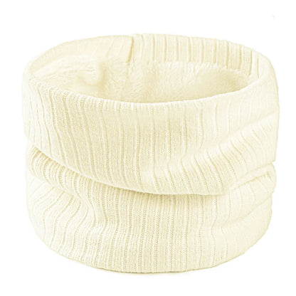 Cashmere Knit Ring Wool Neck Warmer Scarf for Women