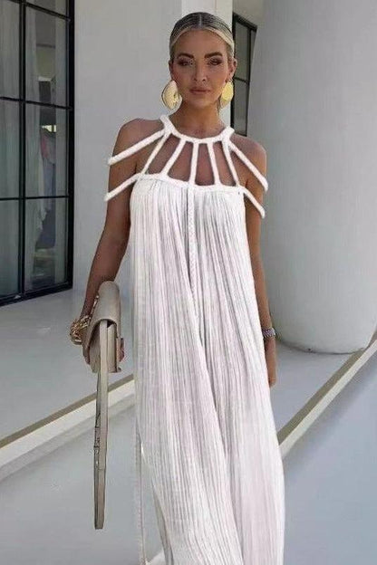 Rope Strapless Halter Neck Loose Dress