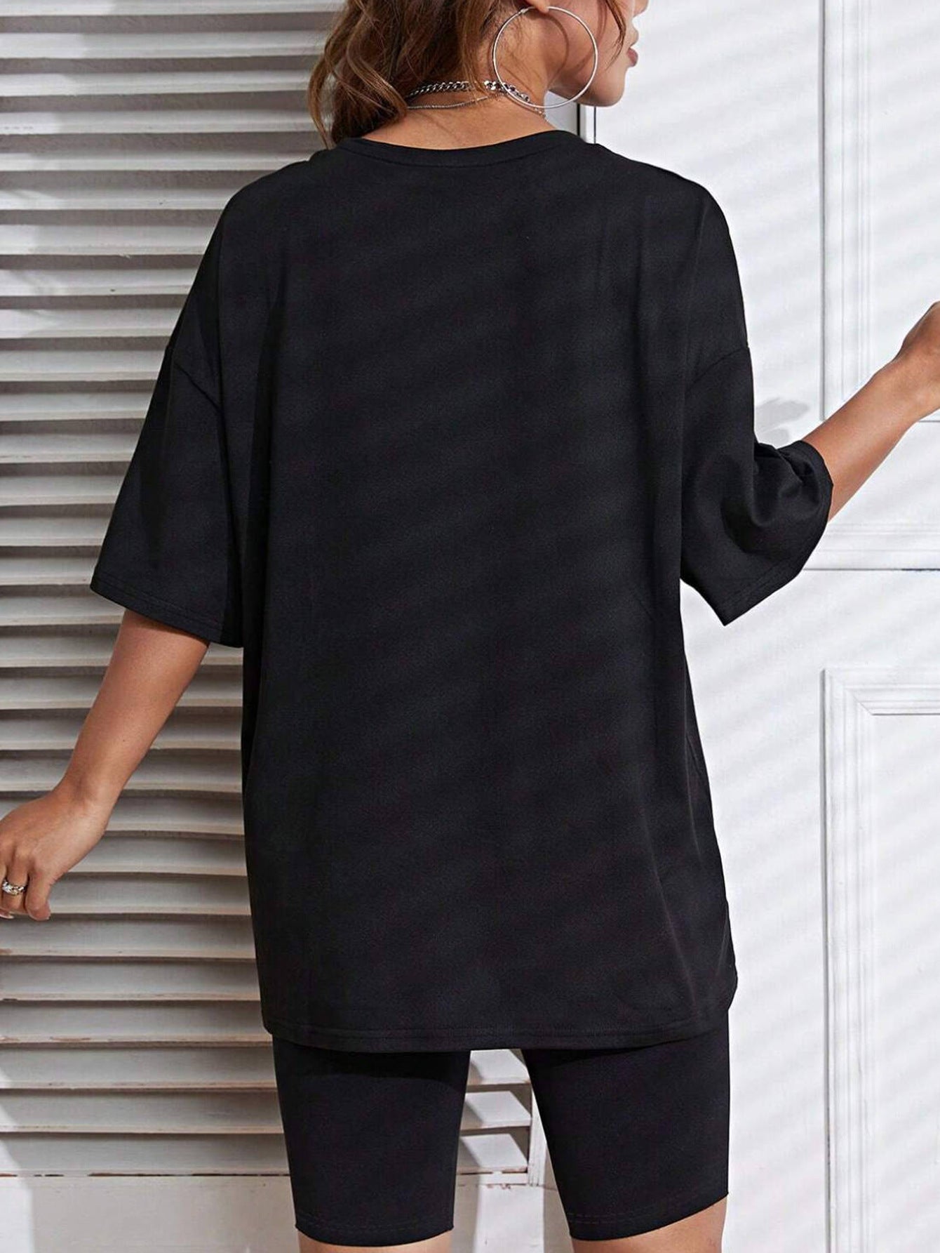 Loose Letter Car Print Simple Top