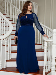 Plus Size Evening Dress Slim Solid Color Dress Party Gathering Cocktail