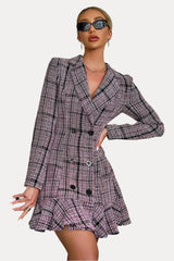 Waist slimming long-sleeved suit dress