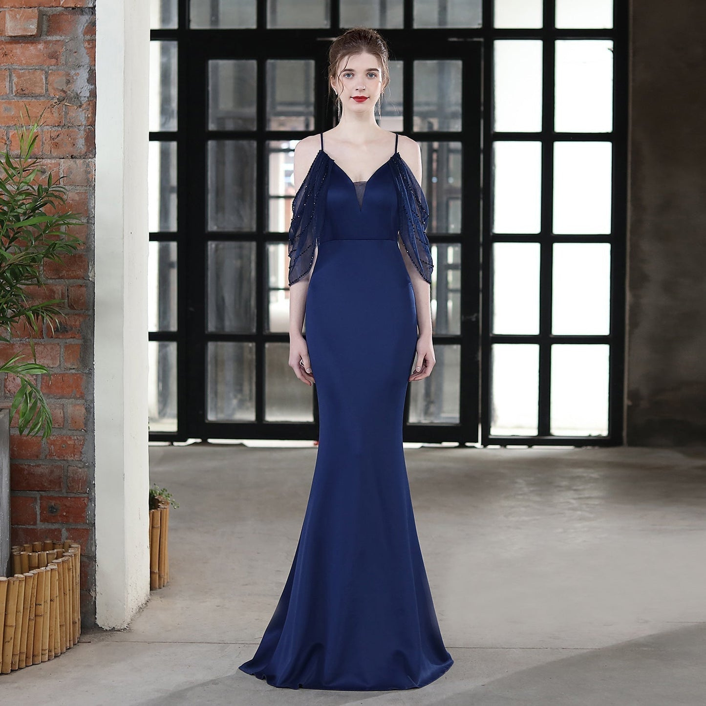 Evelyn V-Neck Off The Graceful Shoulder Mermaid Prom Dress