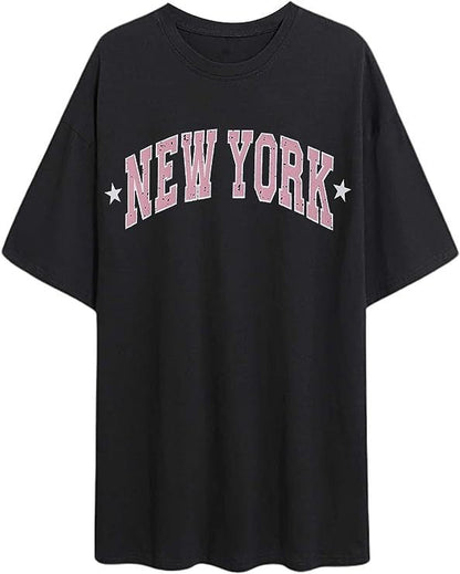 Round Neck T-Shirt With Short Sleeves And Letters