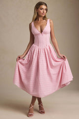 Heavy Embroidery Slim Fit Suspender Dress