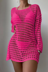 Bikini Cover-up Mesh Hollow Knitted dress