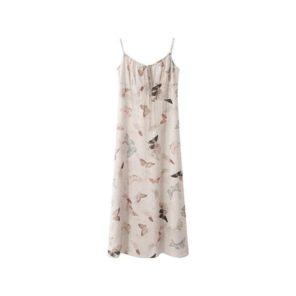 Forest-Style Fitted Halter Dress