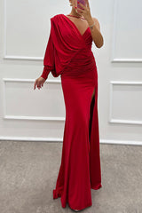 V neck Design Dress Evening Dress