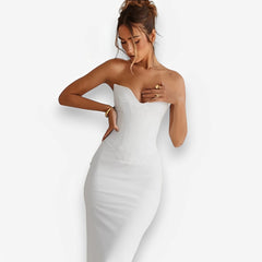 fish bone tube top fishtail dress