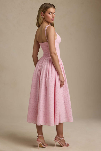 Heavy Embroidery Slim Fit Suspender Dress