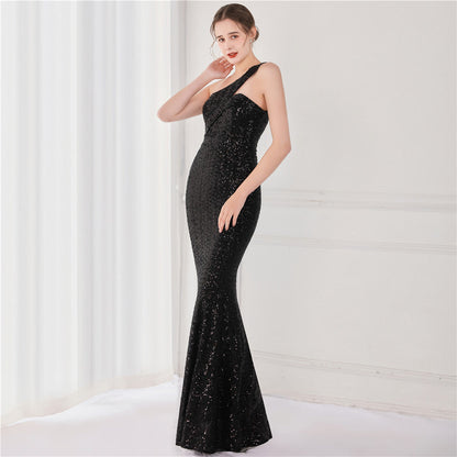 Victoria Formal One-Shoulder Charming Sequined Fishtail Dress