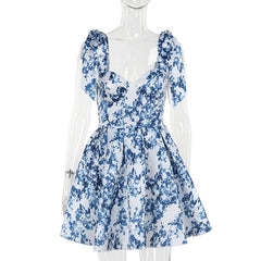Vacation Elegant Slim Print Lace Up A Expansion