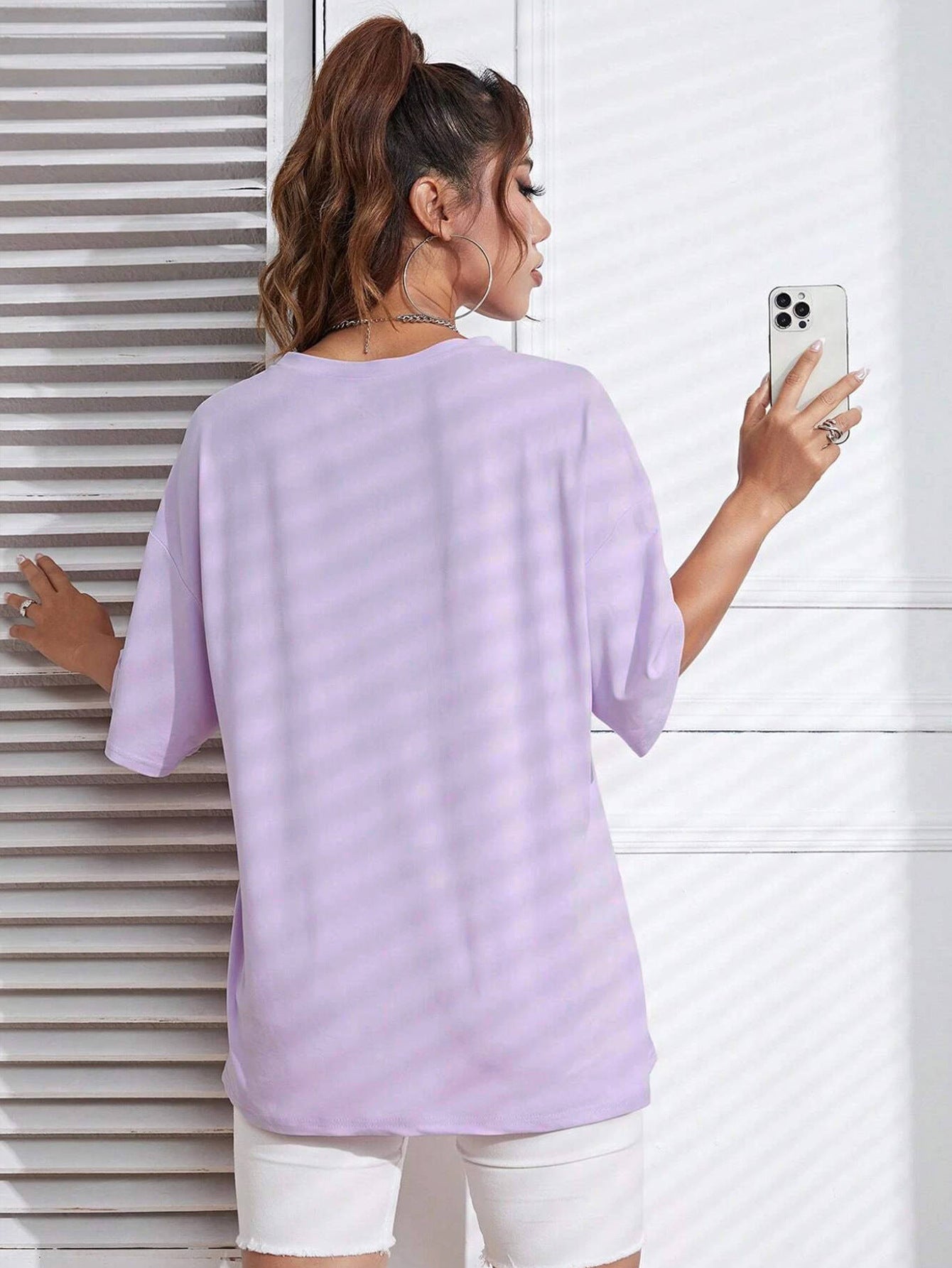 Loose Letter Car Print Simple Top