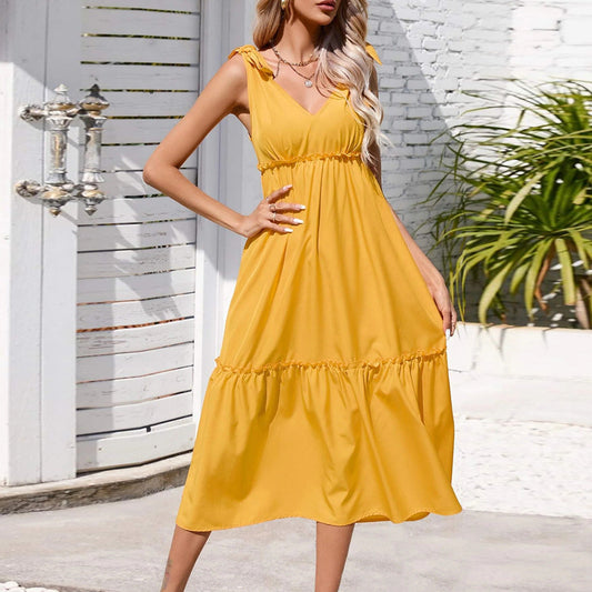 Plunge Neck Detail Dress