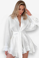 Crepe cotton shirt pajama dress