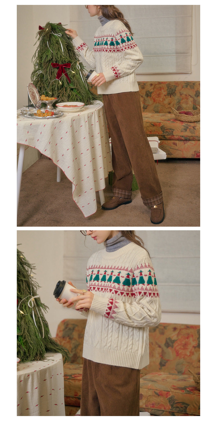 Christmas Tree Vintage Fair Isle Sweater