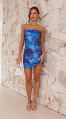 Open Back Floral Print Mini Dress