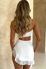 Hollow Lace Backless Suspender Dress