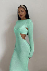 Long-sleeved two-piece dress