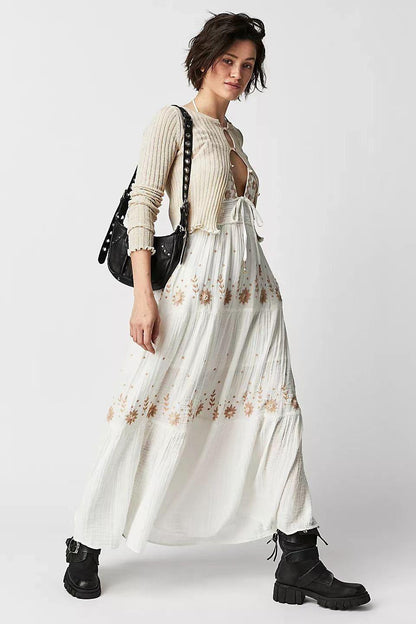 V-Neck Sleeveless Backless summer Maxi Dress