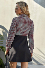 Slim stitching fake two-piece dress