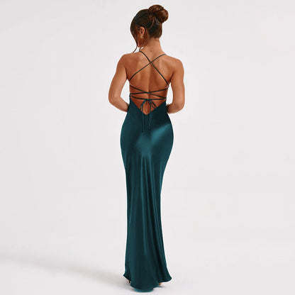 Heidi Formal Stylish Satin Lattice Dress