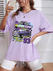 Loose Letter Car Print Simple Top