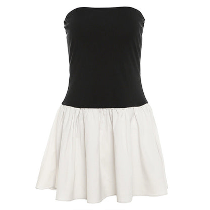 Pleated Dress With Patchwork