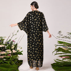 Muslim Middle East Bronzing Lace Mesh Dress Two Piece Suit